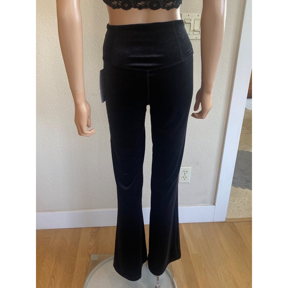NWT Athleta XS Elation Velvet Flare Pant Black Pants High-Rise Flared $109 - Picture 12 of 16